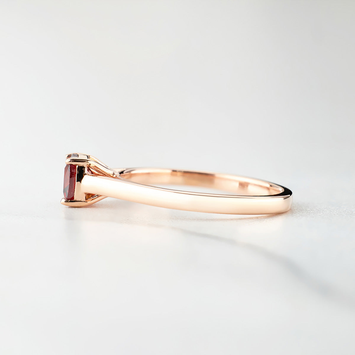 Cushion Cut Natural Pigeon Red Garnet Ring Engagement Promise Solitaire Cathedral Rose Gold White Gold Sterling Silver