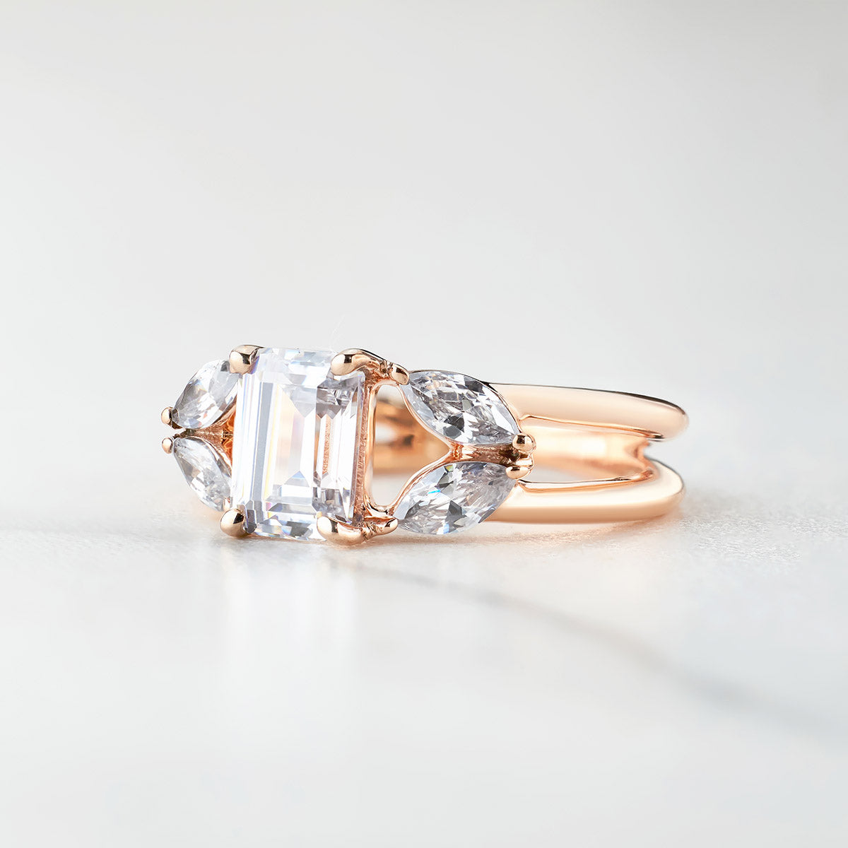 Radiant and Marquise Moissanite Ring Promise Engagement Rings