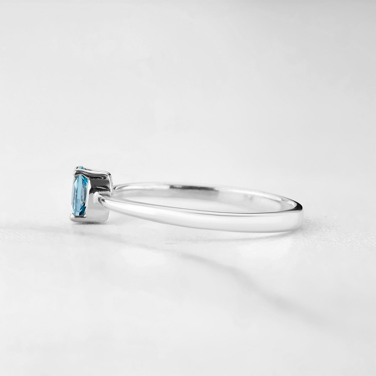 Oval Cut Natural London Blue Topaz Ring Dainty Engagement Ring