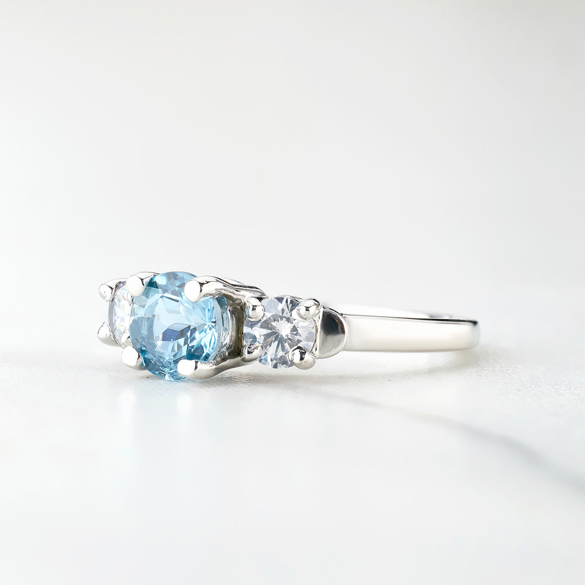 Natural Aquamarine Engagement Ring for Women Promise Ring