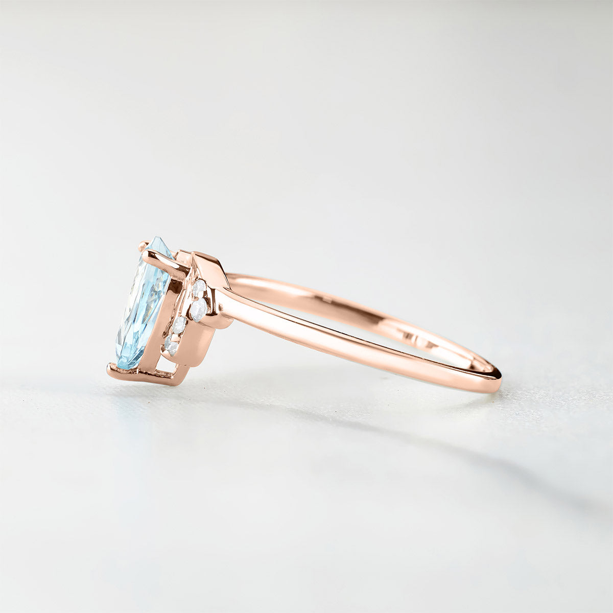 Pear Cut Natural Sky Blue Topaz Ring Engagement Promise Wedding Anniversary Rose Gold White Gold Sterling Silver