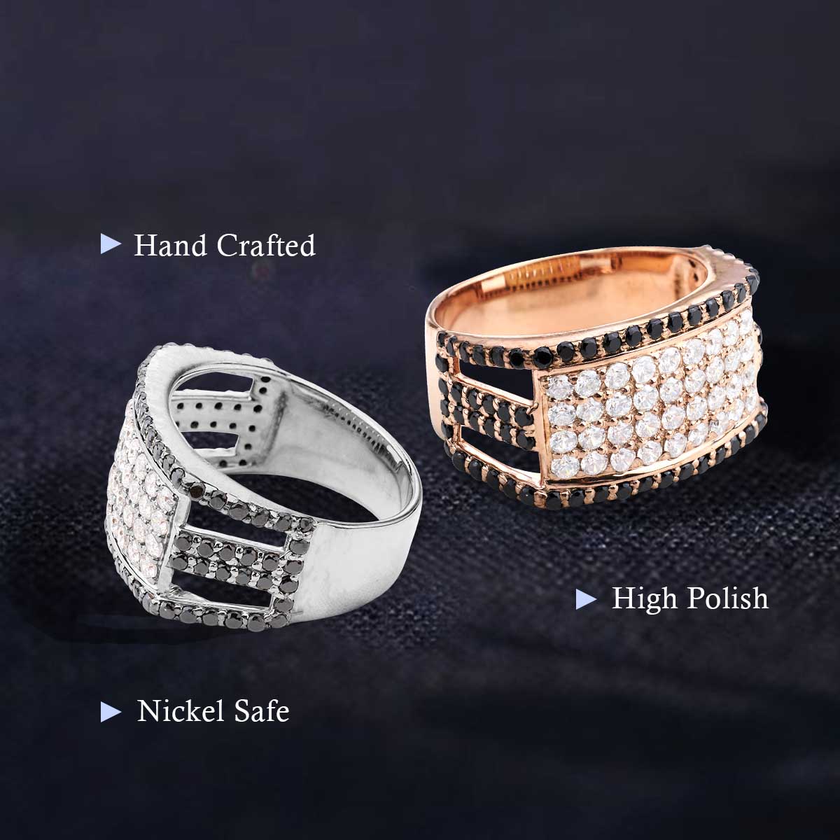 Moissanite Wedding Ring for Men | Mens Engagement Rings