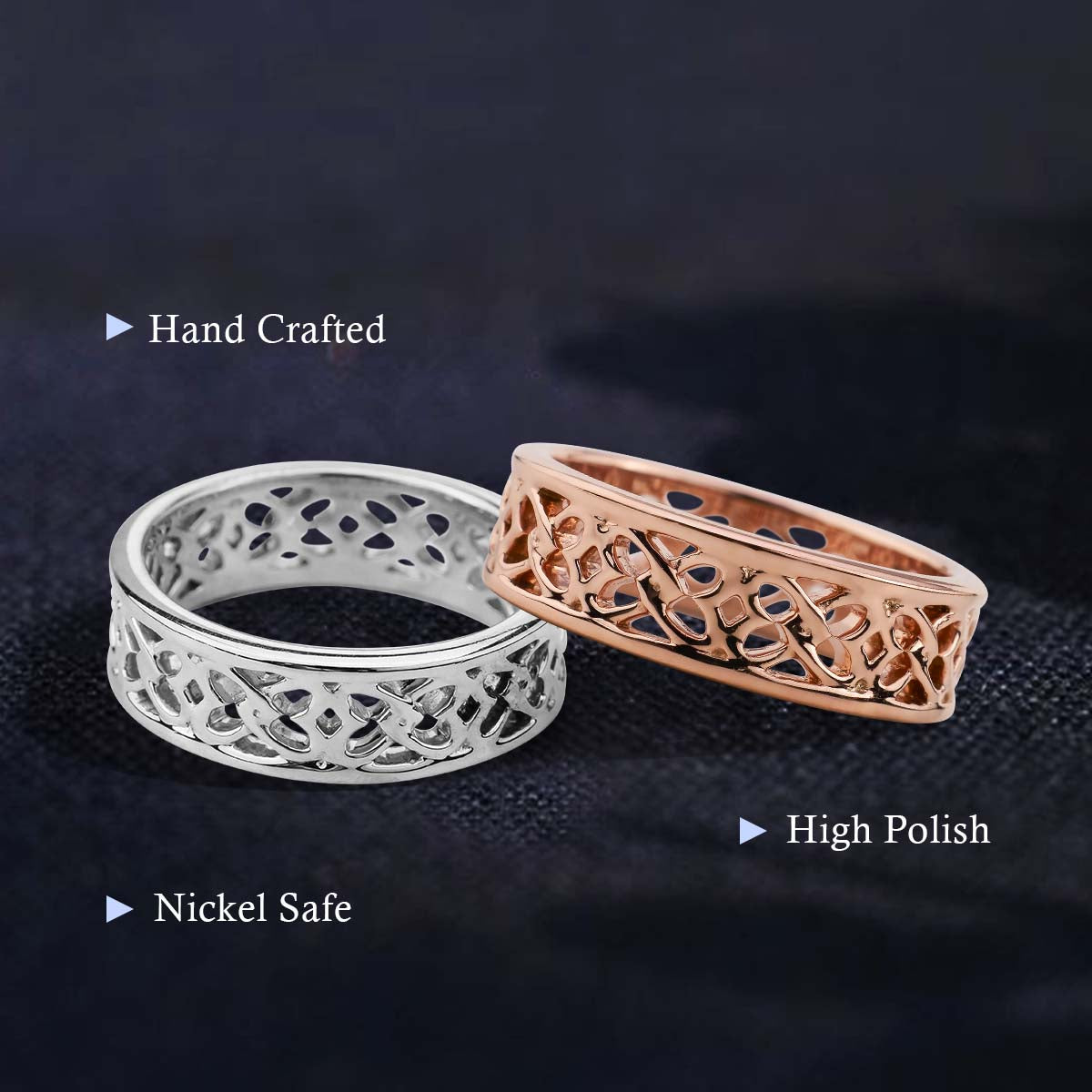 Women's Celtic Wedding Band Interlocked Heart Anniversary Band