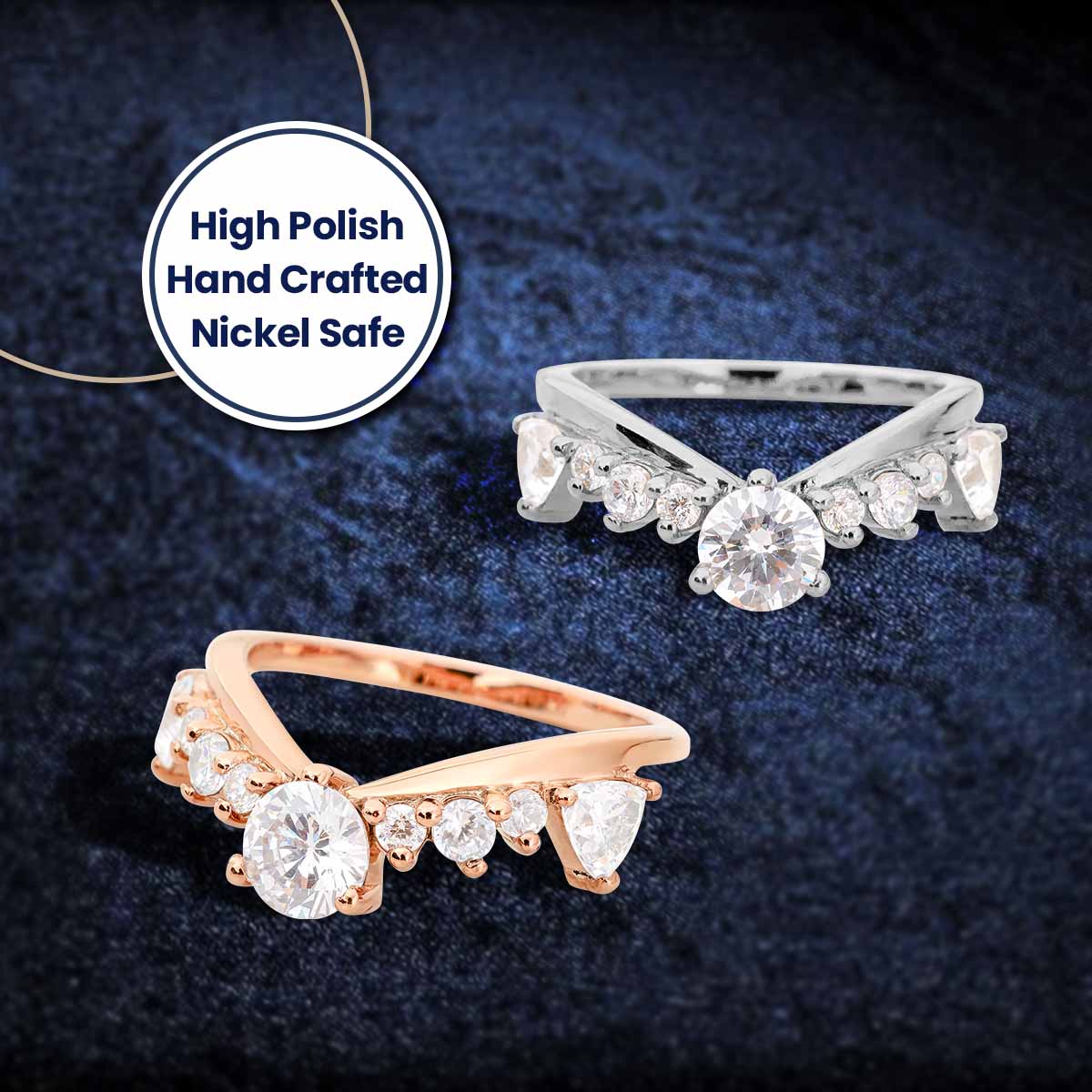 Diamond Ring Enhancer Curved Wedding Band Rose Gold White Gold Stacking