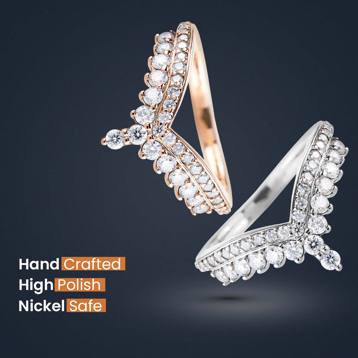 Ring Enhancer Curved Wedding Band Pear Oval Kite Cut Engagement Ring Art Deco