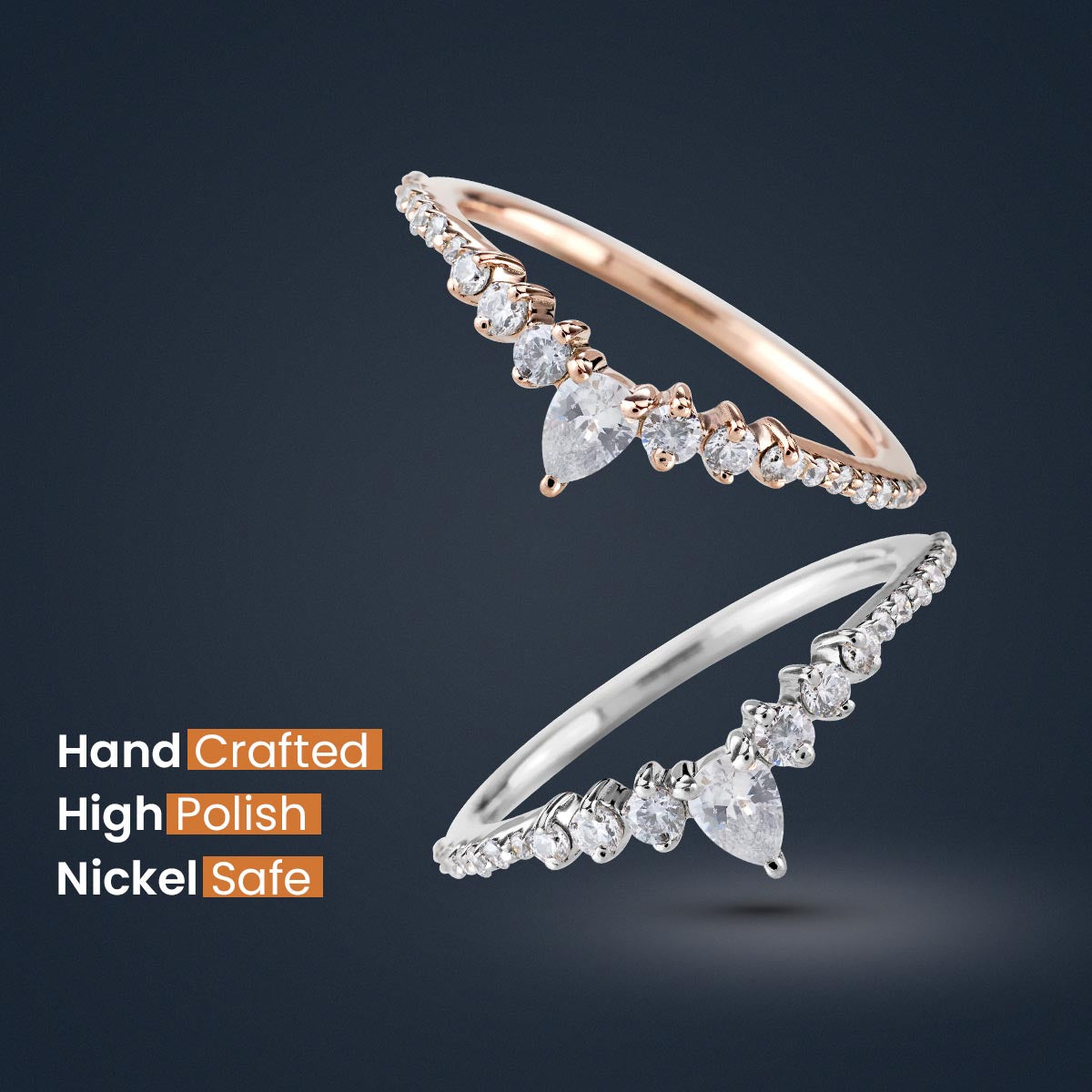Curved Enhancer Wedding Band AAA CZ Diamond Engagement Ring Art Deco