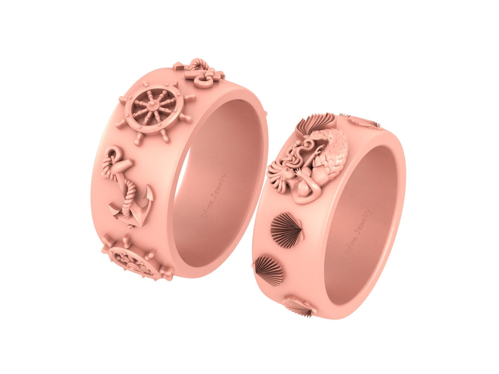 NAUTICAL WEDDING BANDS FOR COUPLE