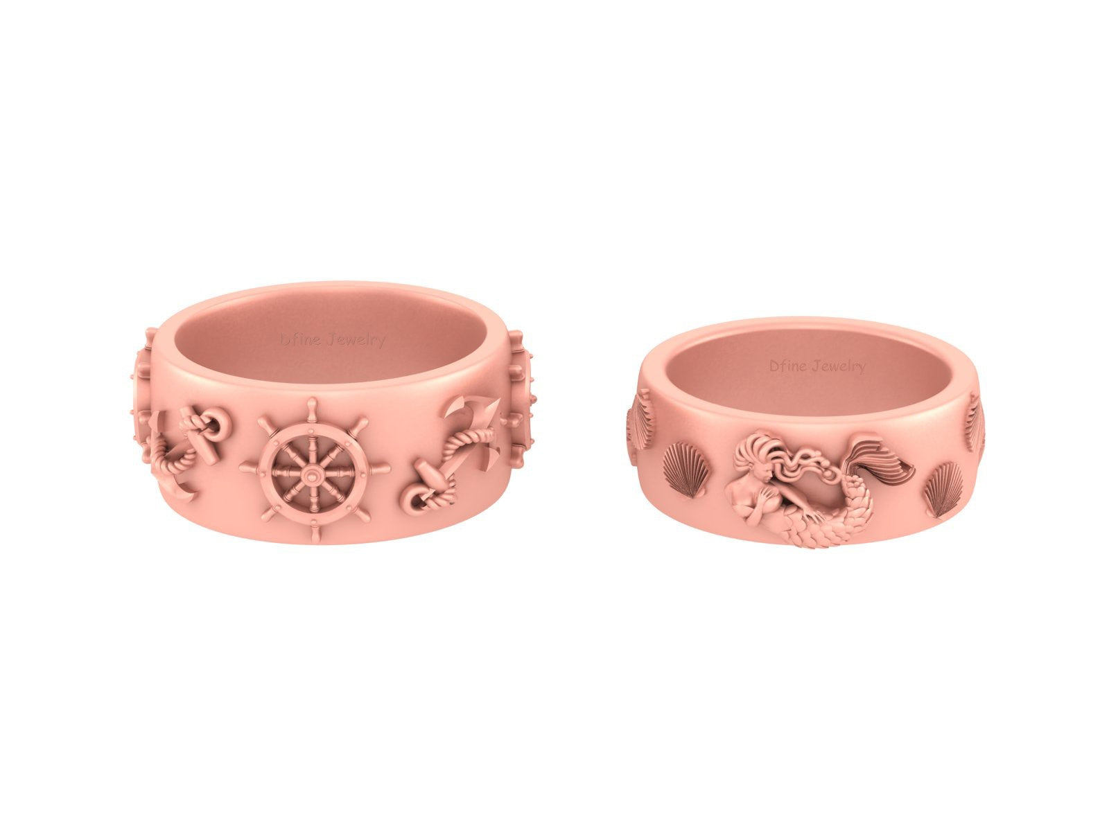 NAUTICAL WEDDING BANDS FOR COUPLE