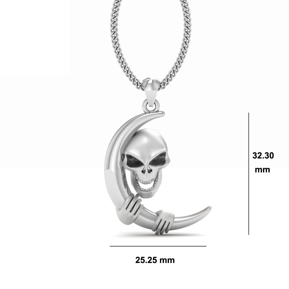 MOON AND SKULL PENDANT LOCKET