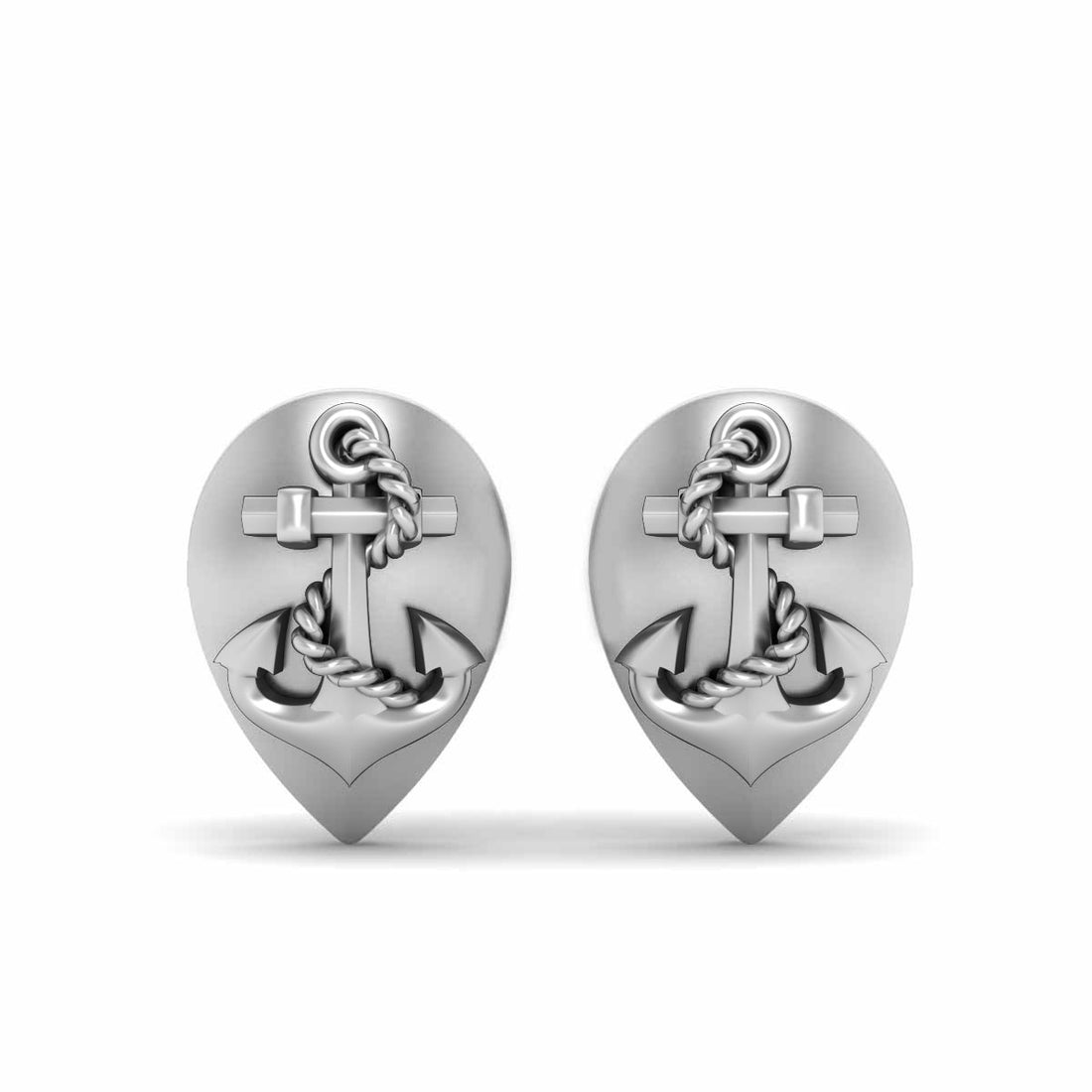 PEAR SHAPE ANCHOR CUFFLINKS