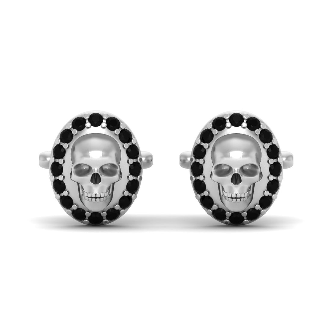 0.32TCW ONYX SKULL CUFFLINKS