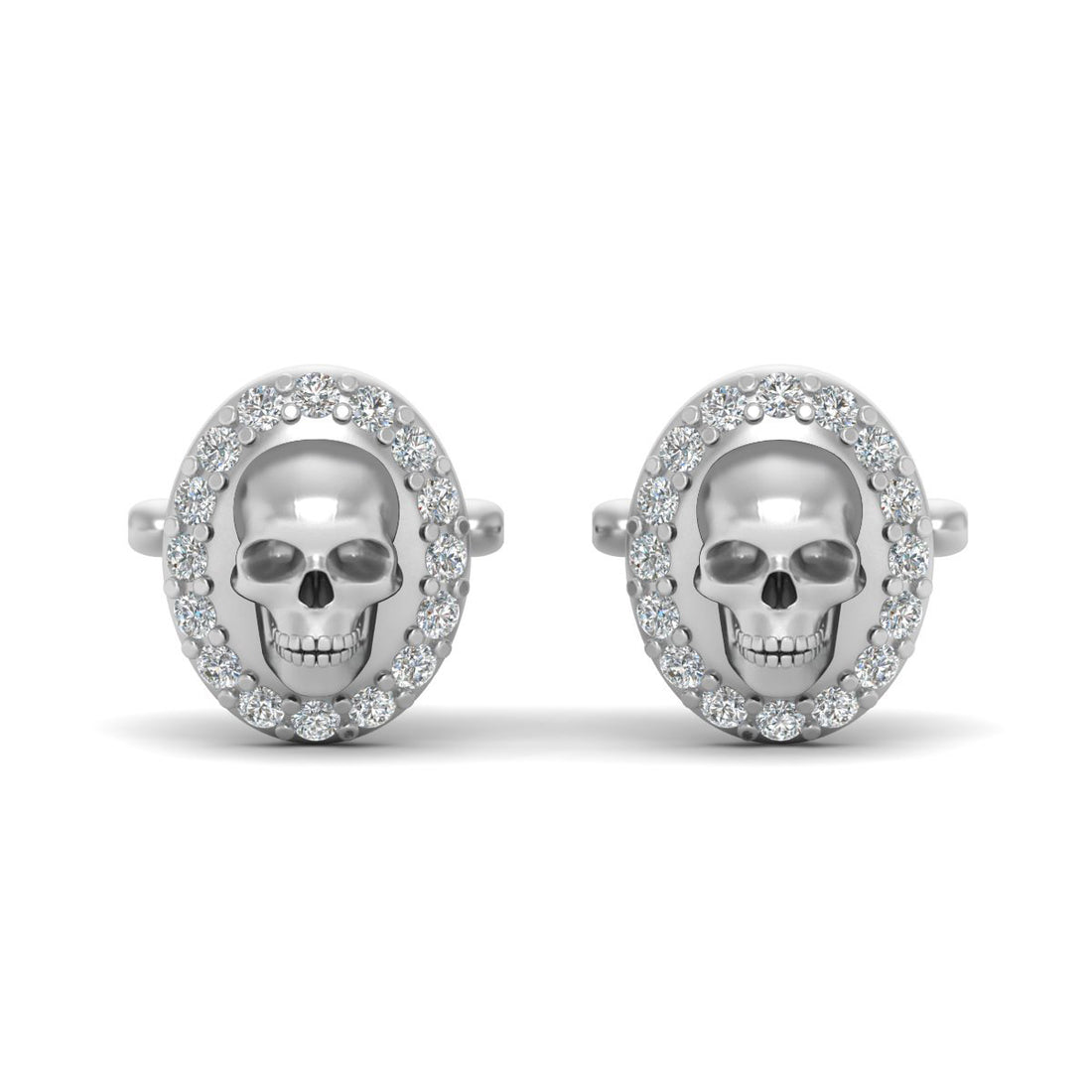 DIAMOND SKULL CUFFLINKS MENS