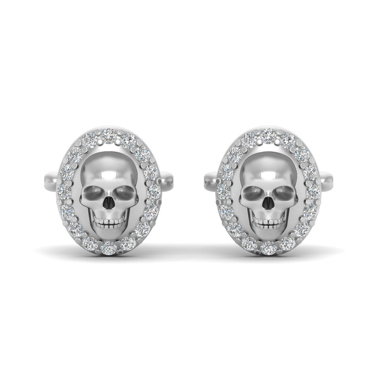 DIAMOND SKULL CUFFLINKS MENS