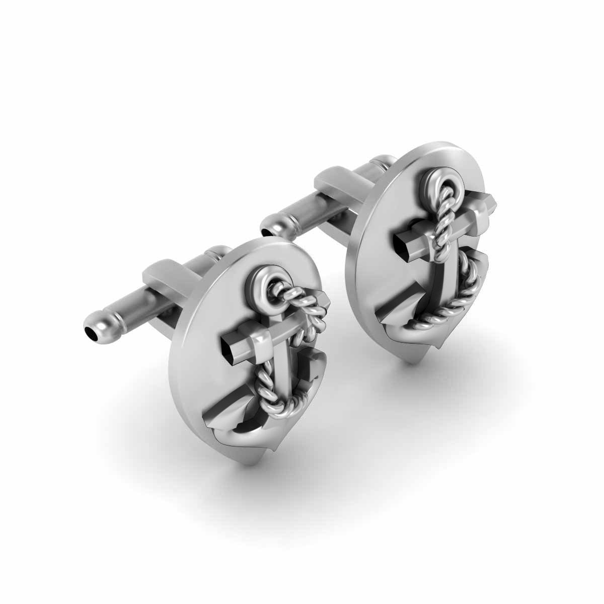 PEAR SHAPE ANCHOR CUFFLINKS