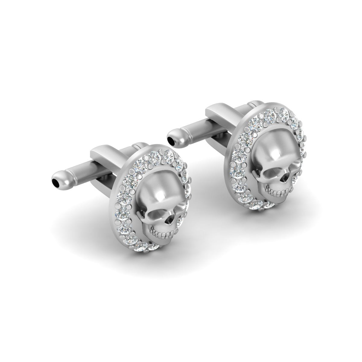 DIAMOND SKULL CUFFLINKS MENS