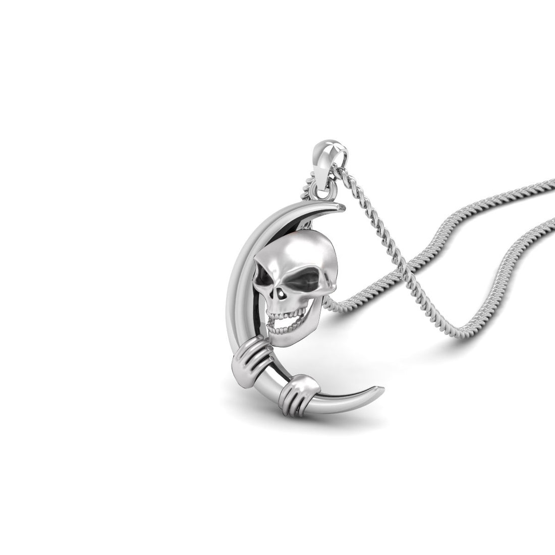 MOON AND SKULL PENDANT LOCKET