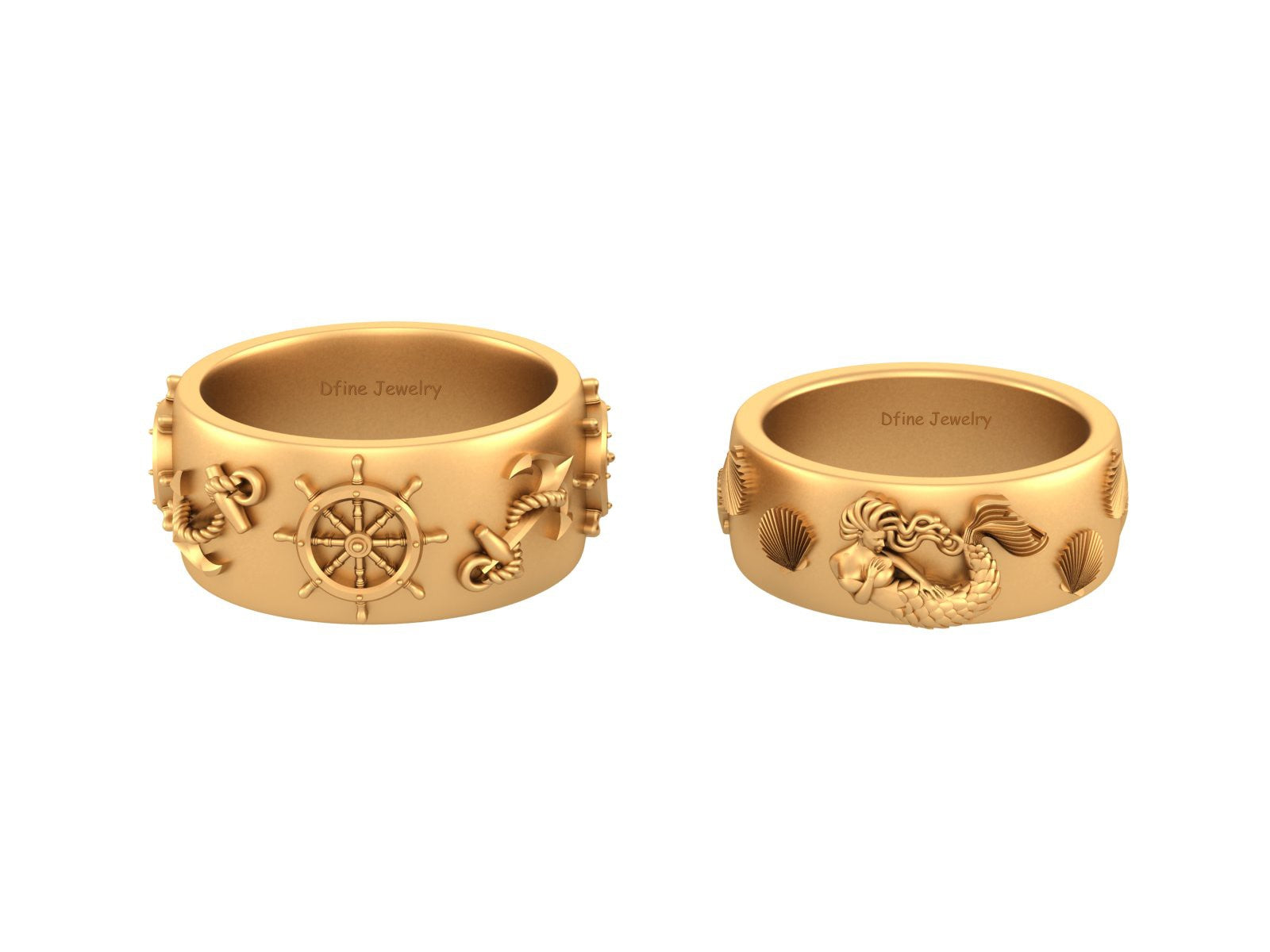 NAUTICAL WEDDING BANDS FOR COUPLE