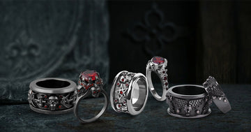 Skull Couple Rings, Unique Matching Rings for Couples