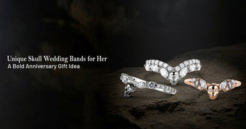 Curved Skull Wedding Band
