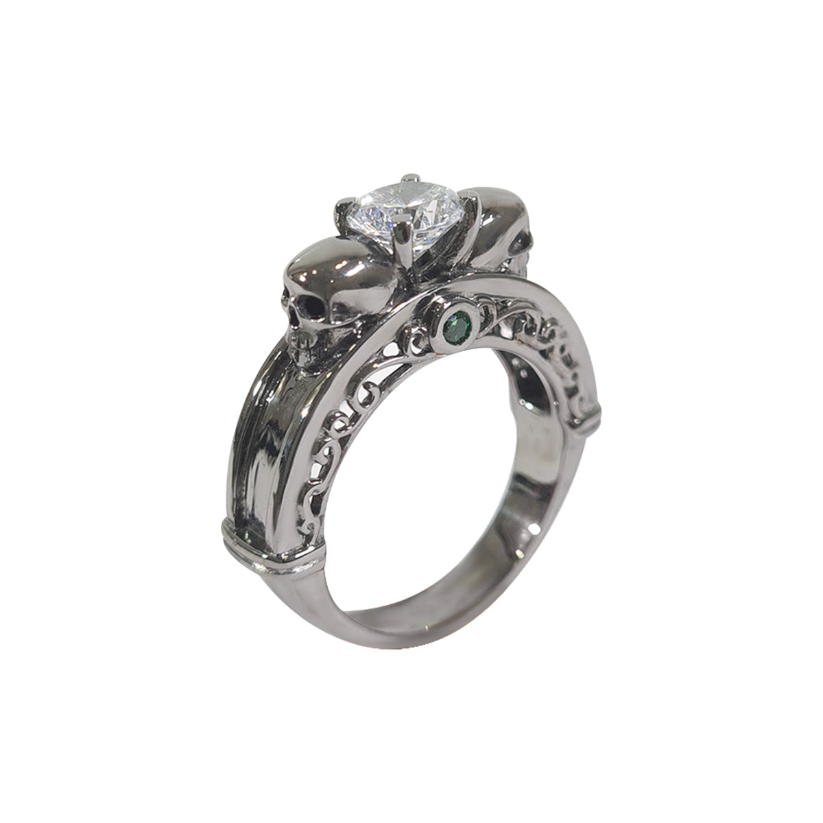 Diamond Anchor Skull Couple Rings