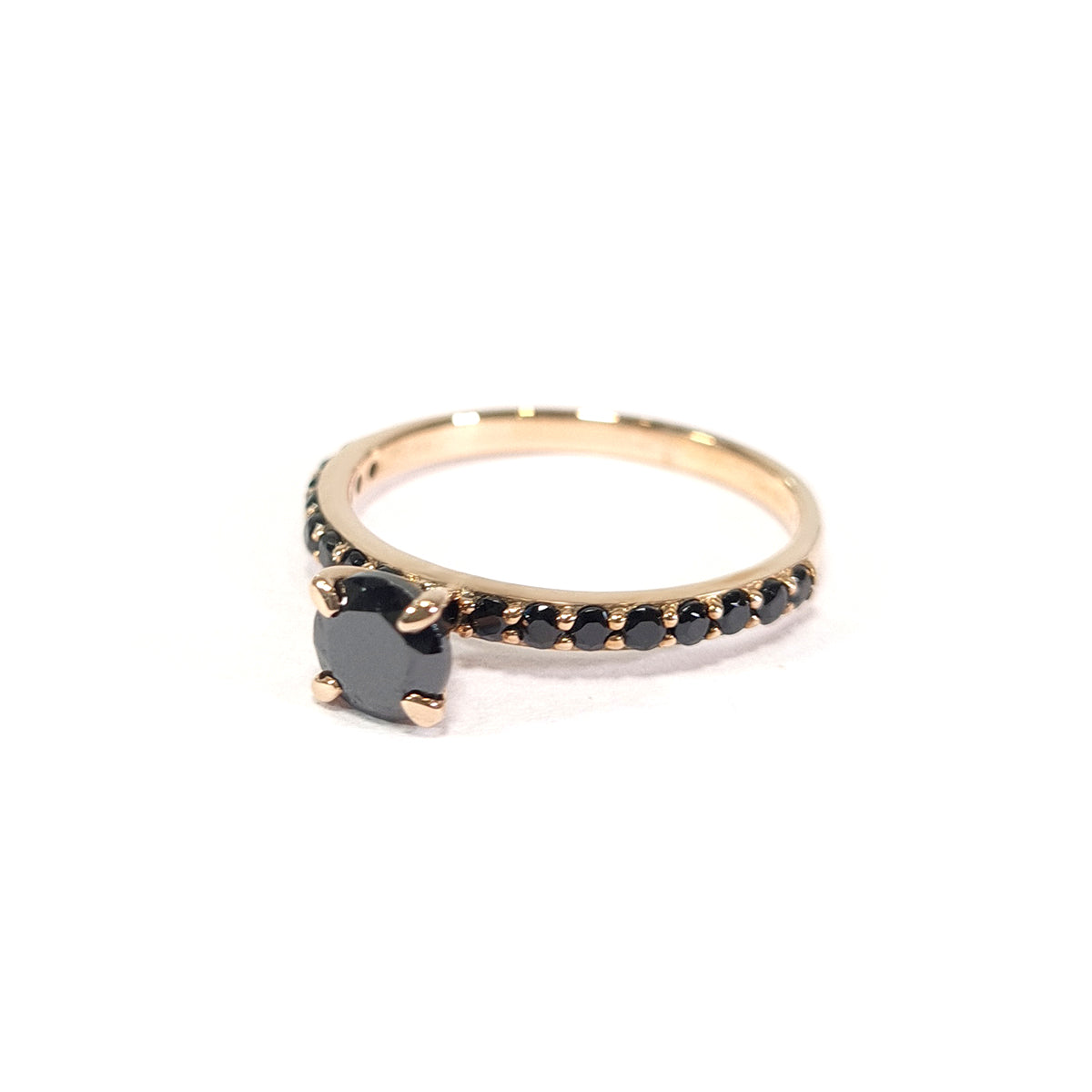 0.70TCW Onyx Engagement Ring