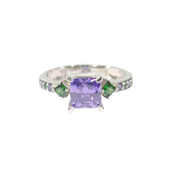 Purple Amethyst Engagement Ring Promise Ring For Her Silver