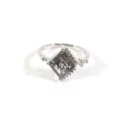1.50TCW Salt and Pepper Diamond Ring Engagement Ring Womens