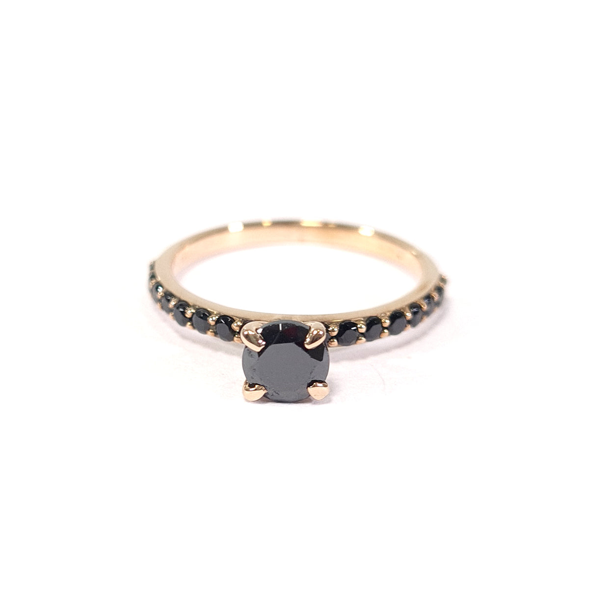 0.70TCW Onyx Engagement Ring