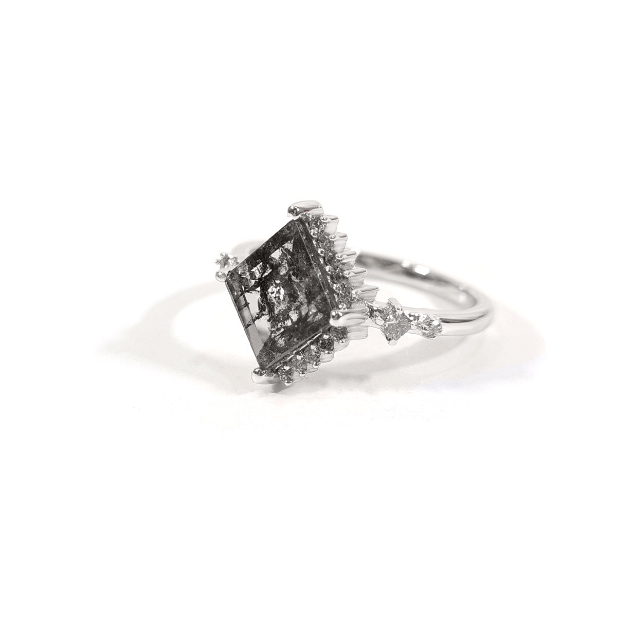1.50TCW Salt and Pepper Diamond Ring