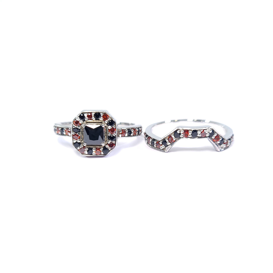Halo Wedding Ring Set