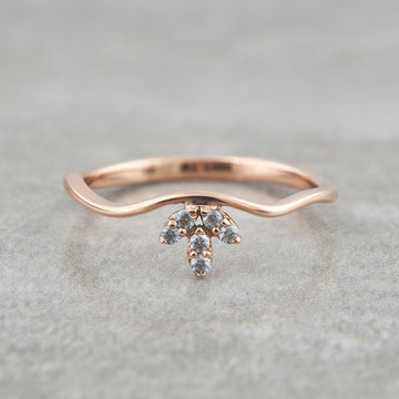 Salt and Pepper Diamond Wavy Ring