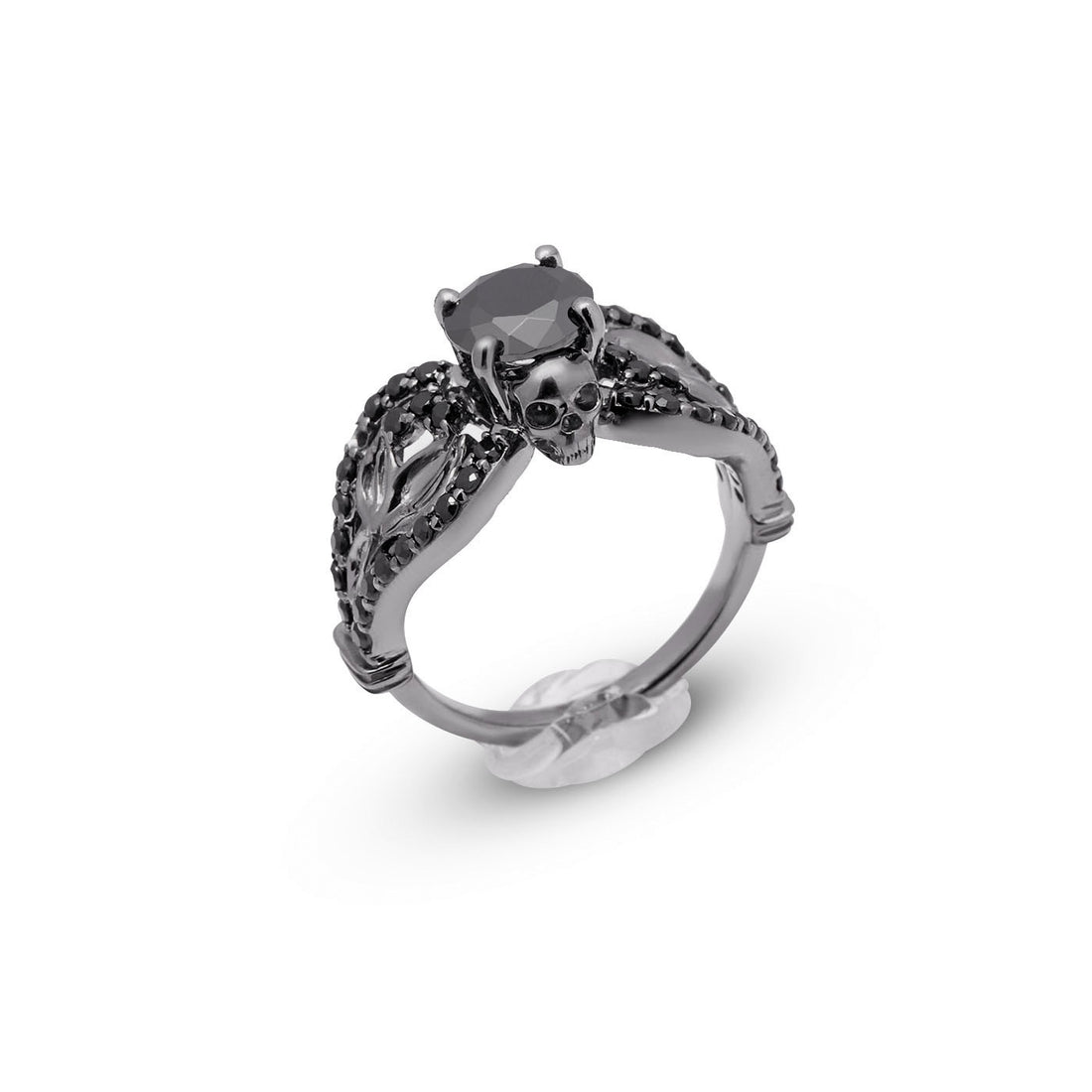 1.50TCW Onyx Skull Engagement Ring