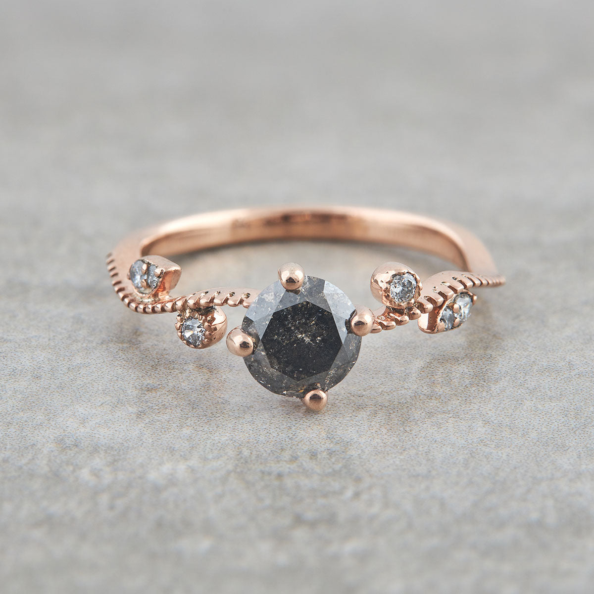 1.02TCW Salt and Pepper Diamond Ring