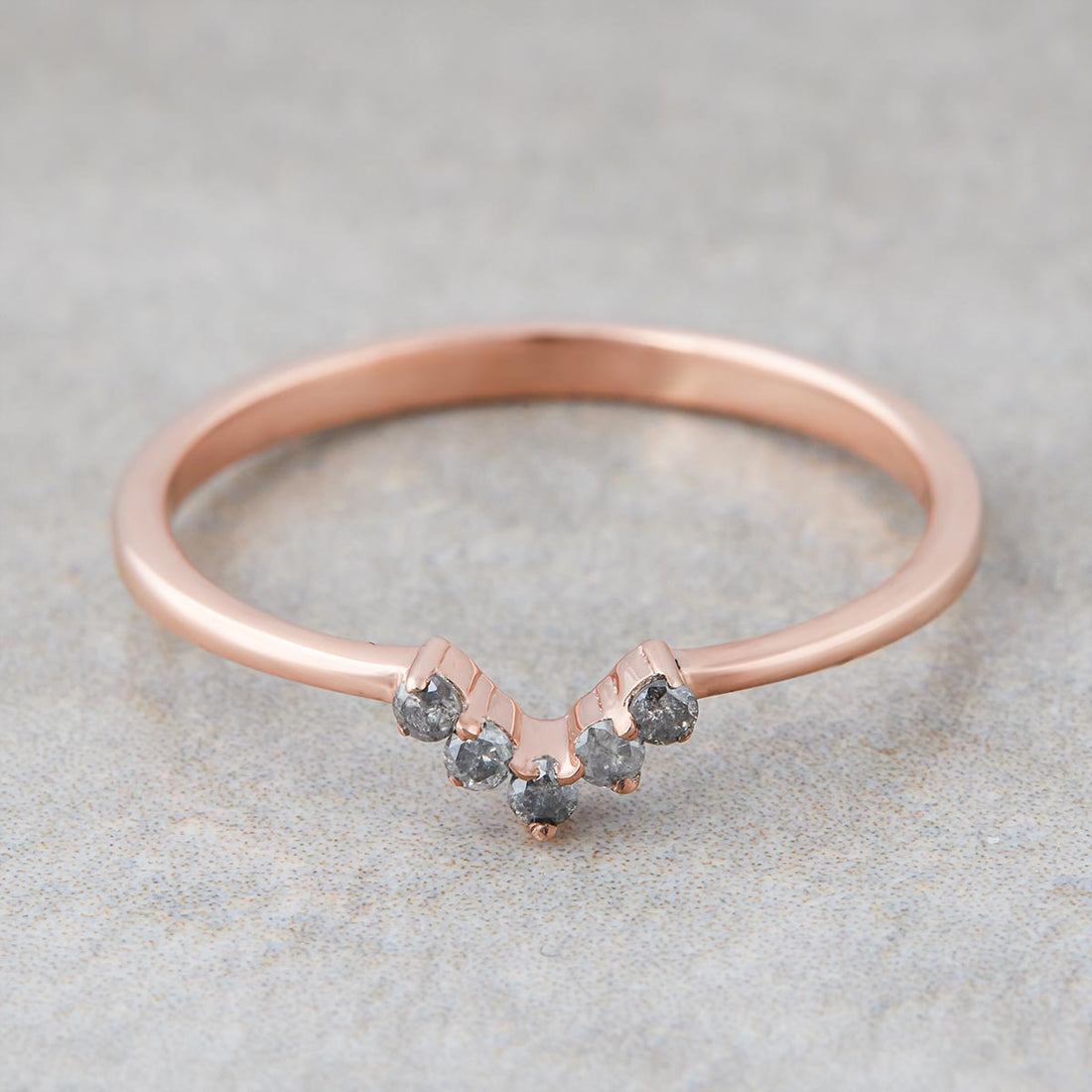 Salt and Pepper Diamond Stacking Ring