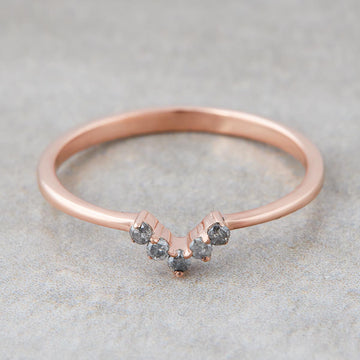 Salt and Pepper Diamond Stacking Ring