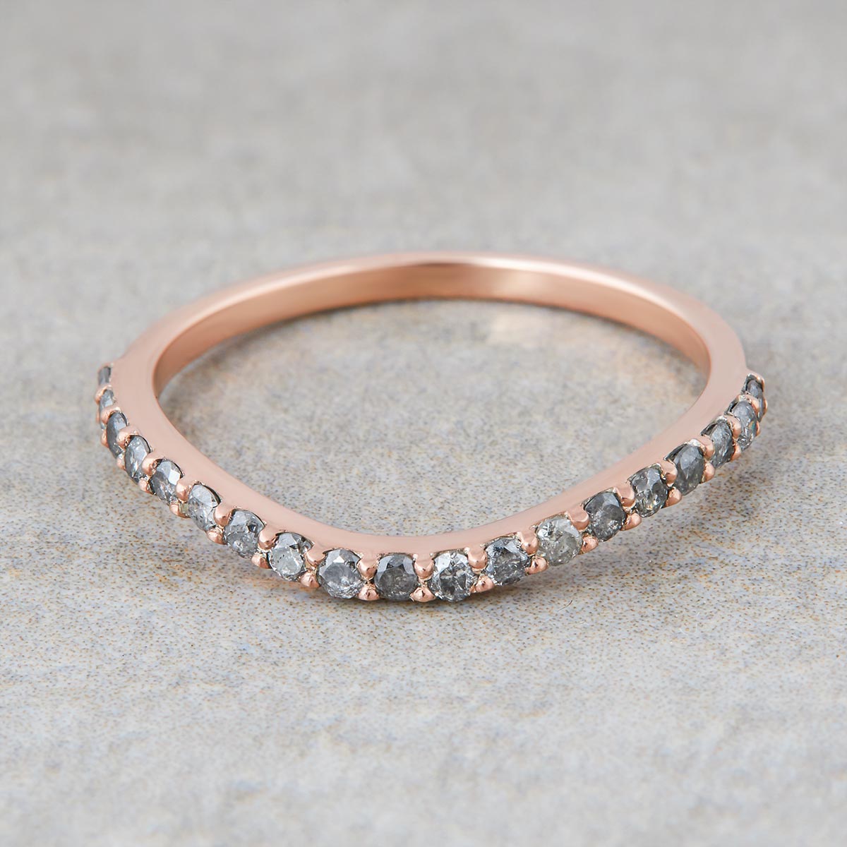 0.27TCW Salt and Pepper Diamond Wedding Band