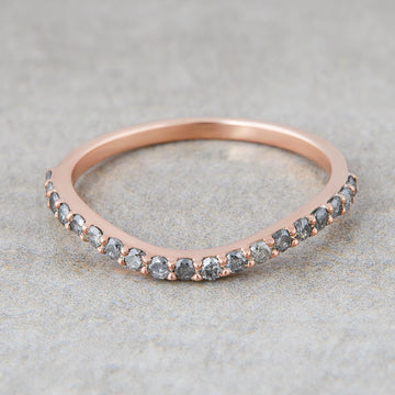 0.27TCW Salt and Pepper Diamond Wedding Band
