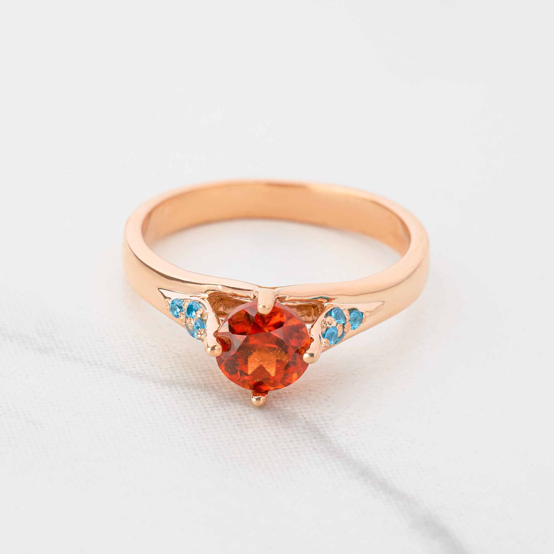 Cocktail Engagement Ring for Women Multi Color Gemstone Sapphire Rings Rose Gold
