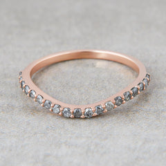 0.27TCW Salt and Pepper Diamond Wedding Band Eternity Band