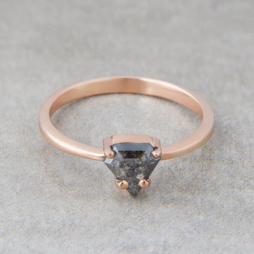 Natural Salt and Pepper Diamond Ring