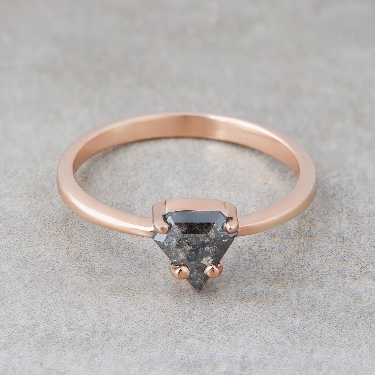 Salt and Pepper Diamond Wedding Ring Set