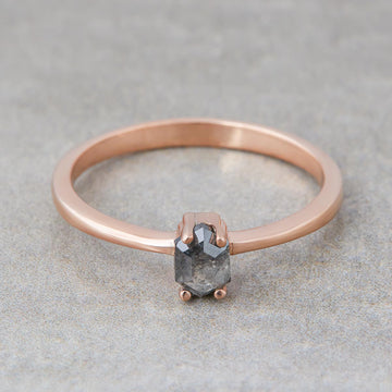 0.40CT Salt and Pepper Diamond Engagement Ring