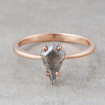 0.65CT Salt and Pepper Diamond Engagement Ring