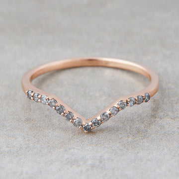 Natural Salt and Pepper Diamond Wedding Band