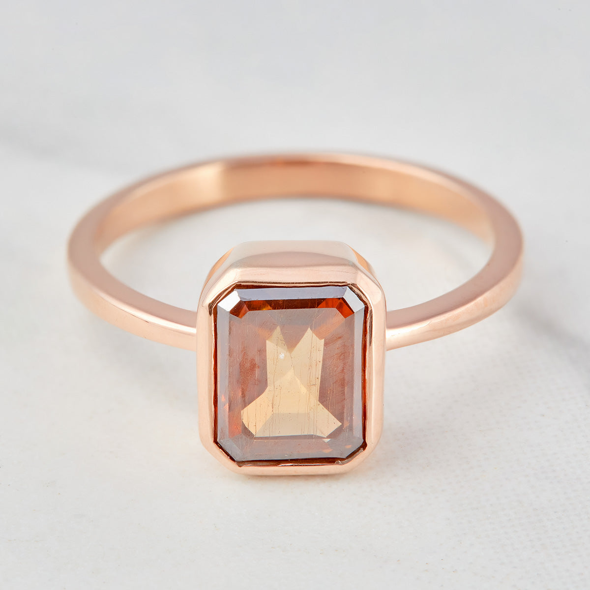 Brown Moissanite Engagement Ring