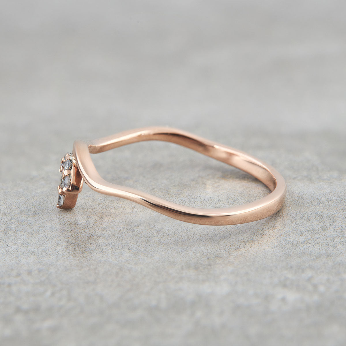 Salt and Pepper Diamond Wavy Ring