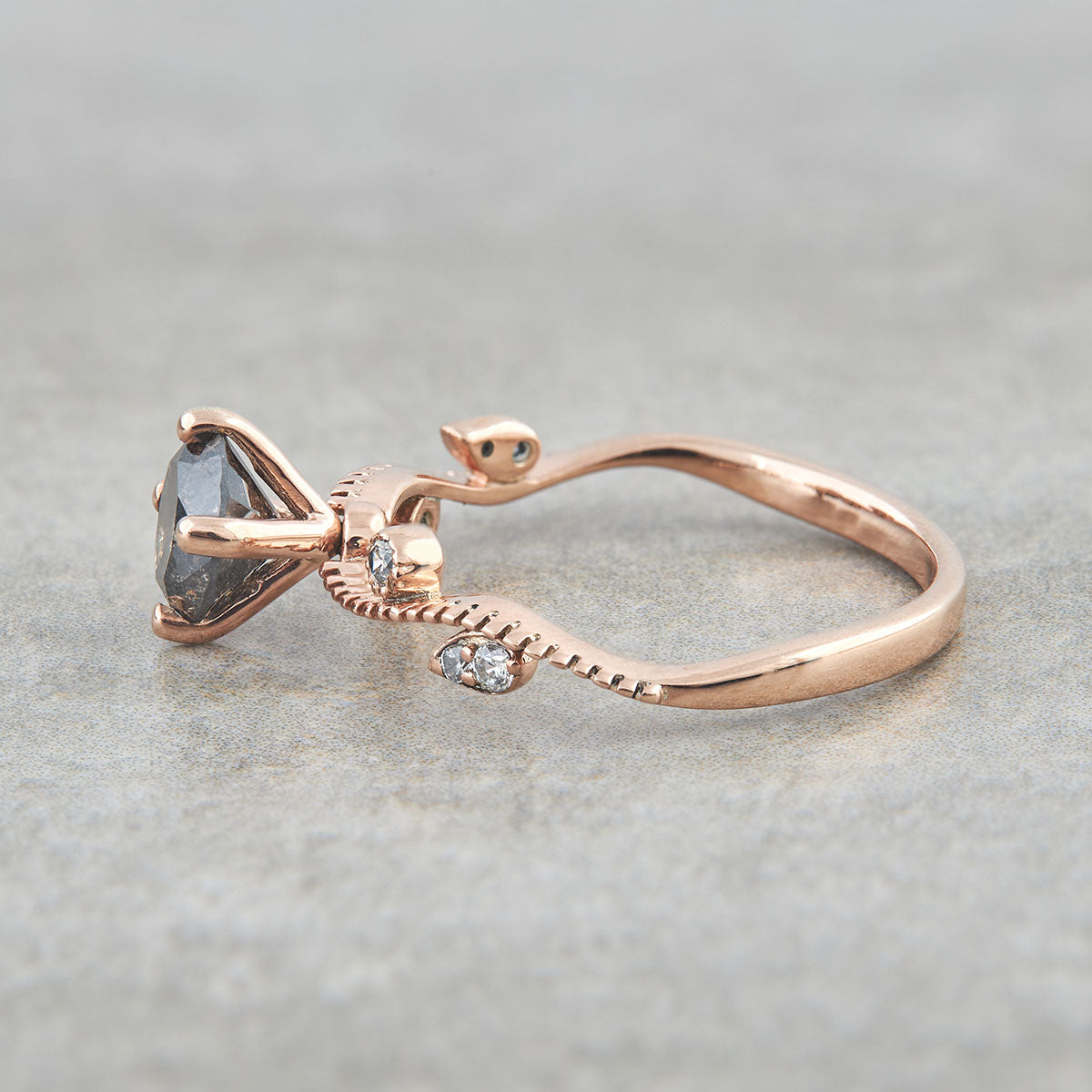 1.02TCW Salt and Pepper Diamond Ring