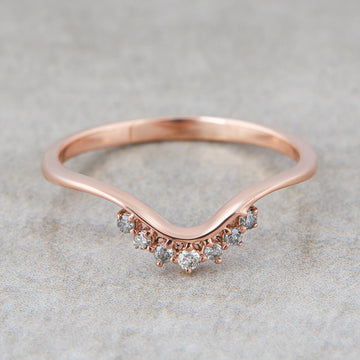 Curved Salt and Pepper Diamond Ring