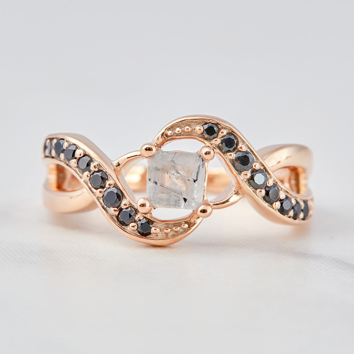 0.50CT Rutilated Quartz Engagement Ring