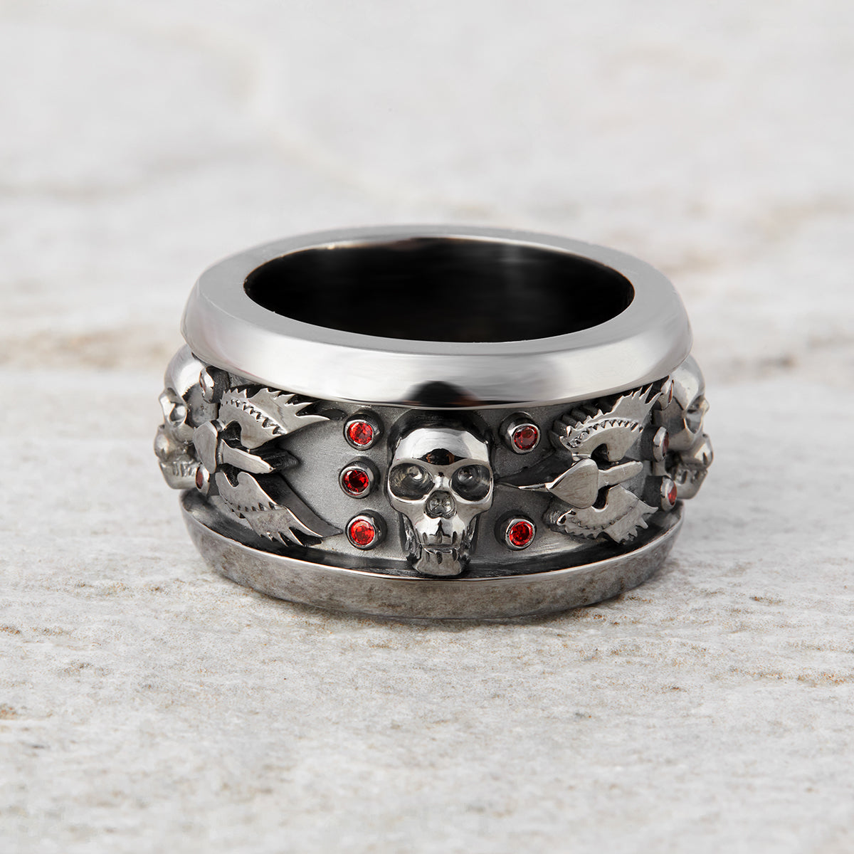 Skull Gothic Wedding Ring Set